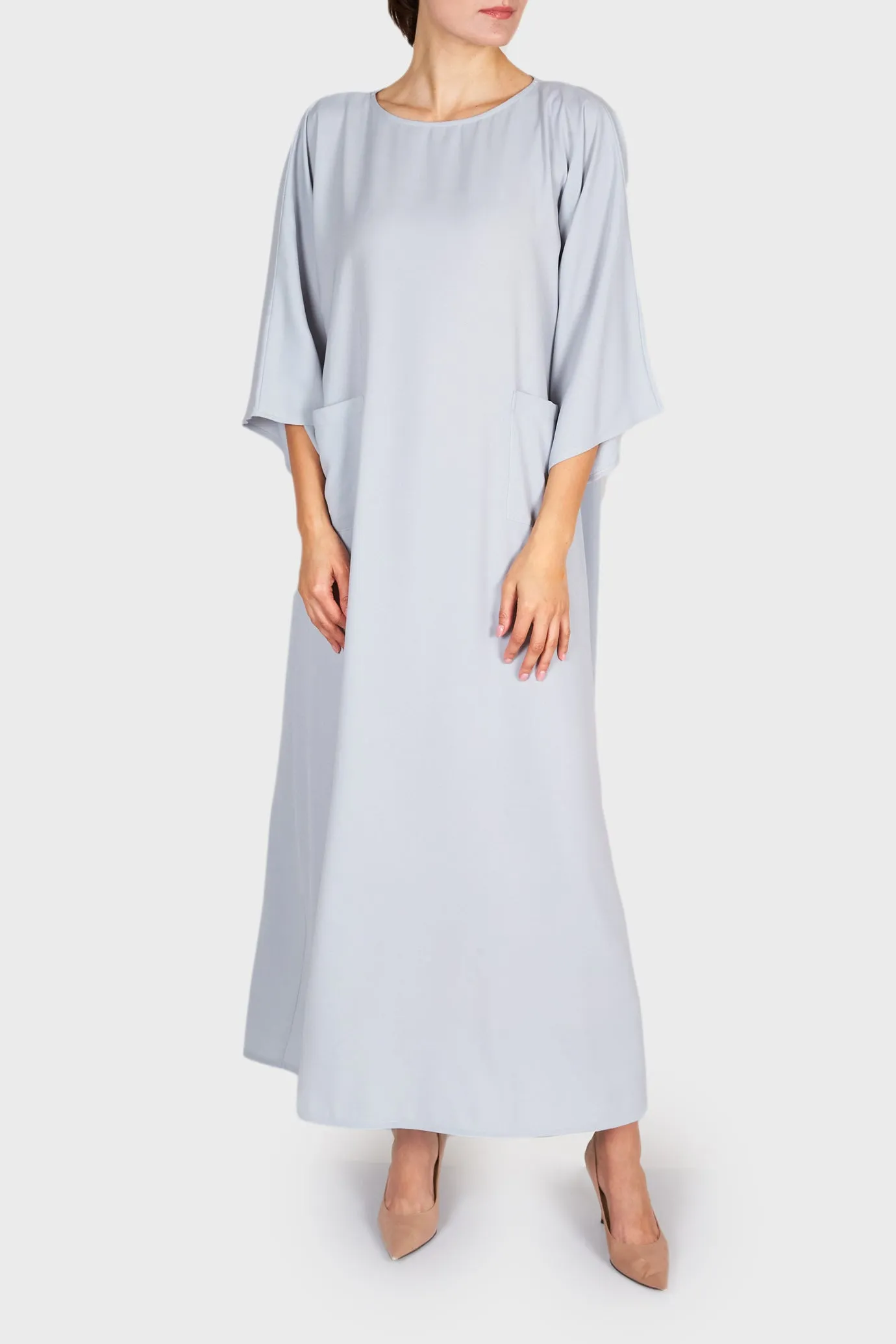 3/4 Sleeve Loose Dress with Front Pockets