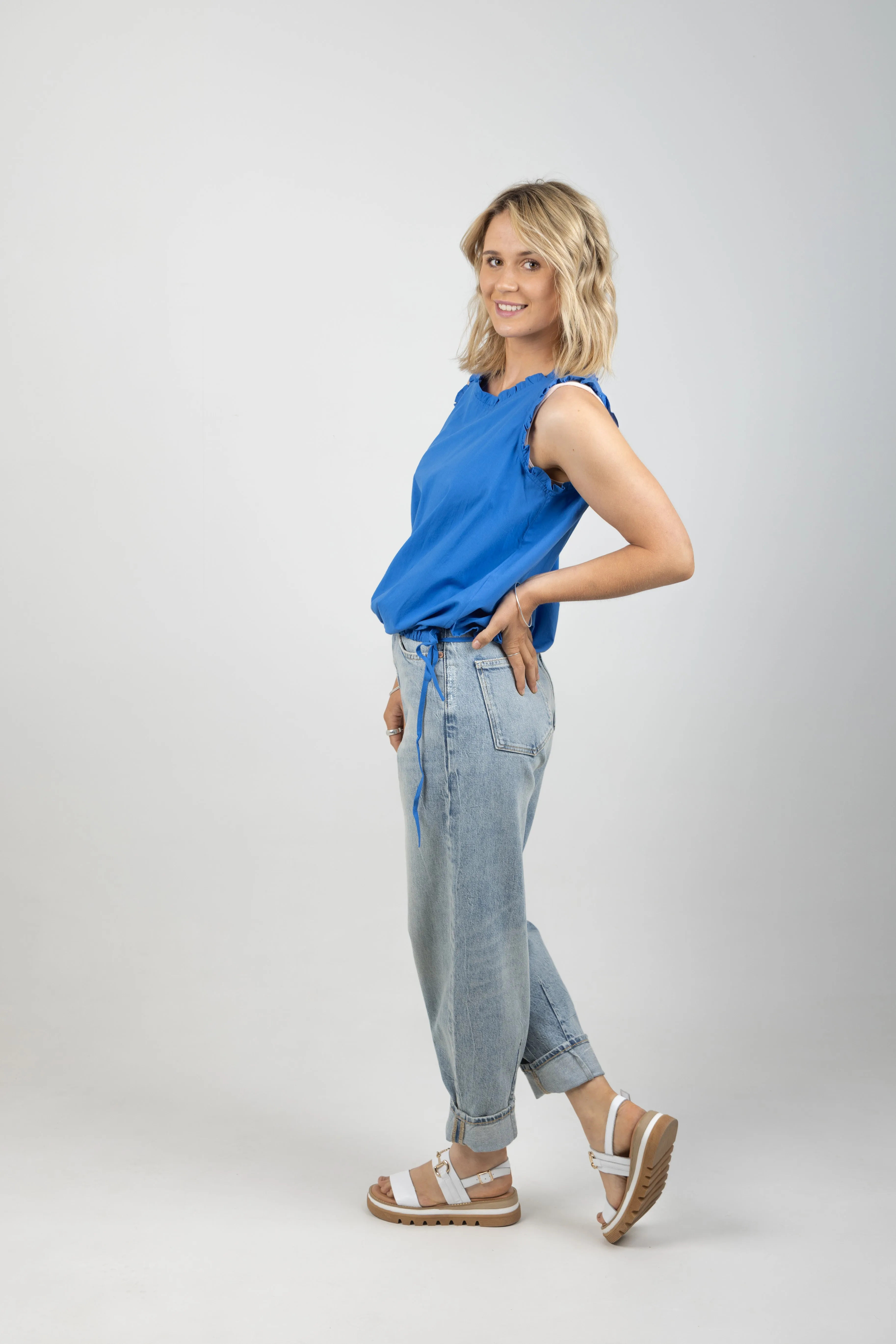 ADELFIA TIE TOP COBALT