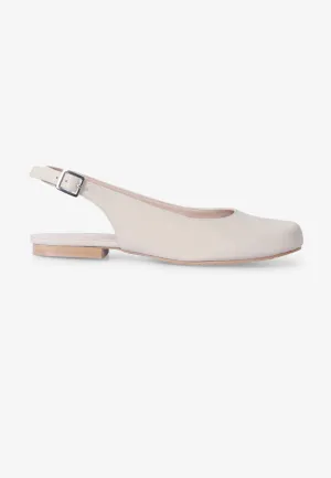 Balarie Ankle Strap Ballet Flats - Beige