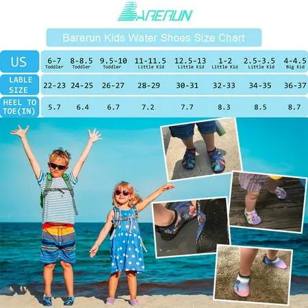 Barerun Kids Toddler Water Shoes Barefoot Quick-Dry Aqua Socks for Boys Girls Baby with Non-Slip Rubber Sole Purple 9.5-10 ToddlerPurple,