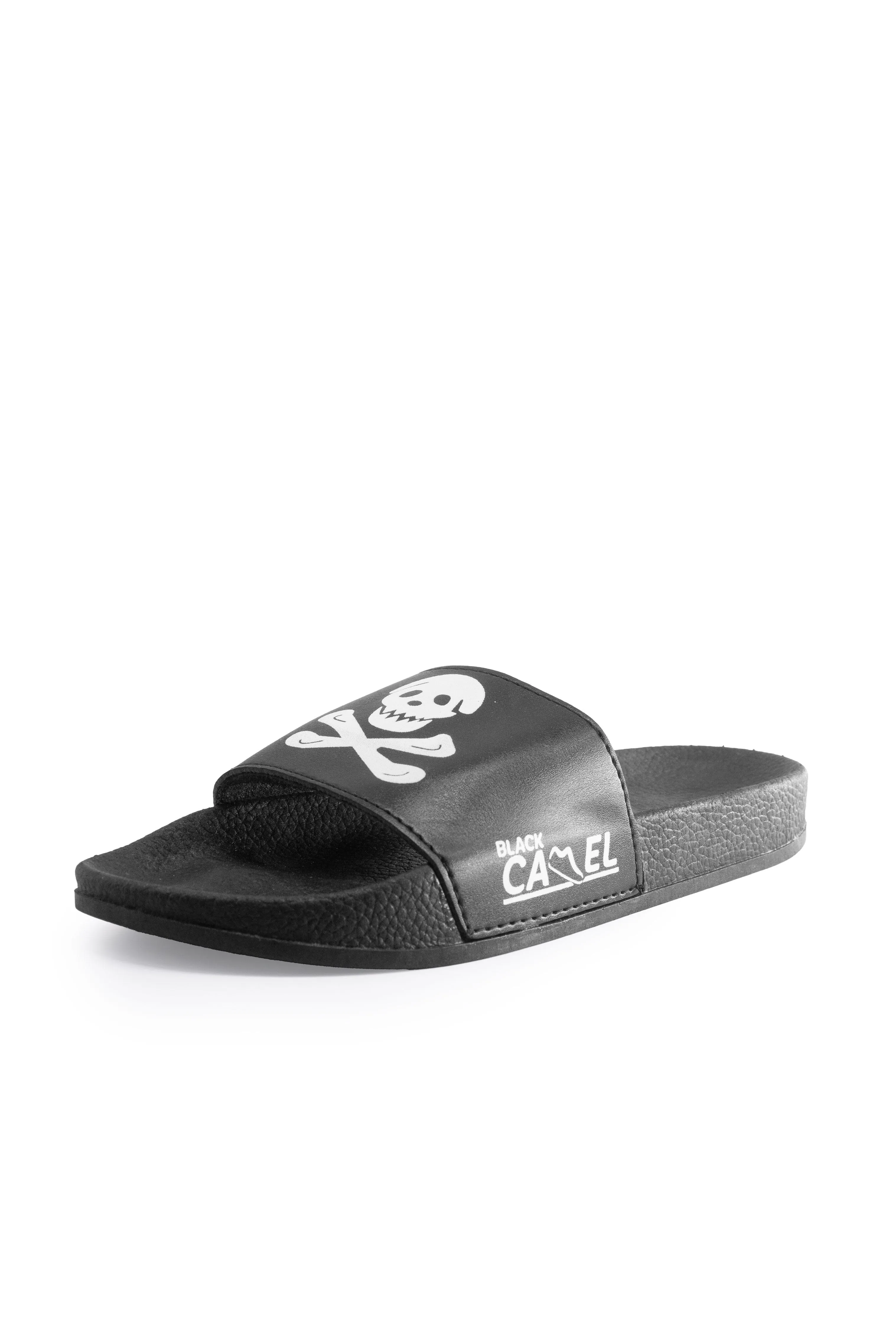 Black Camel Men's Skull Printed Premium Slides