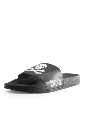 Black Camel Men's Skull Printed Premium Slides