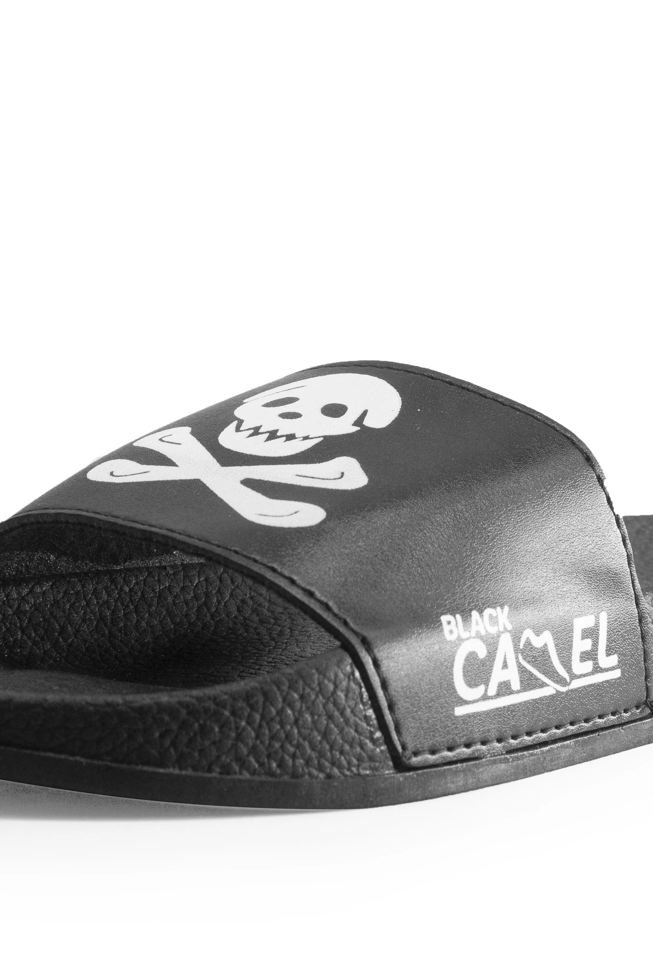 Black Camel Men's Skull Printed Premium Slides