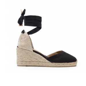 Castaner Carina 6 Black Canvas Wedge Espadrilles