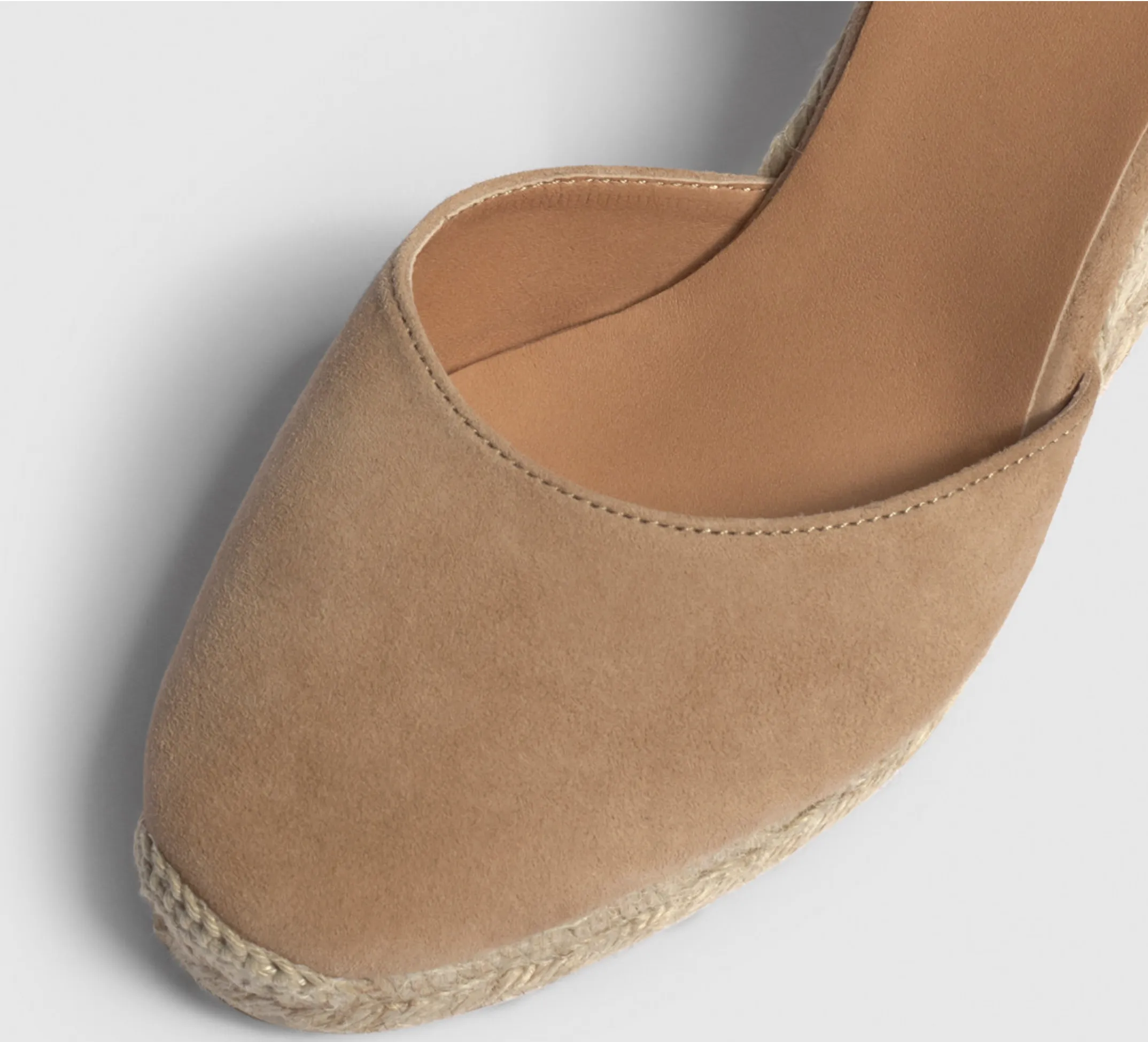 Castaner Carina 8 Tostado Taupe Suede Wedge Espadrilles