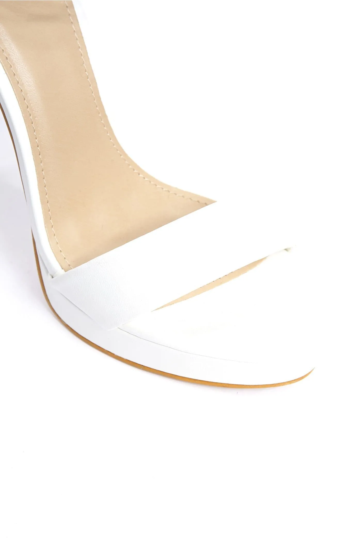 Ella Barely There Platform Sandal in White Pu