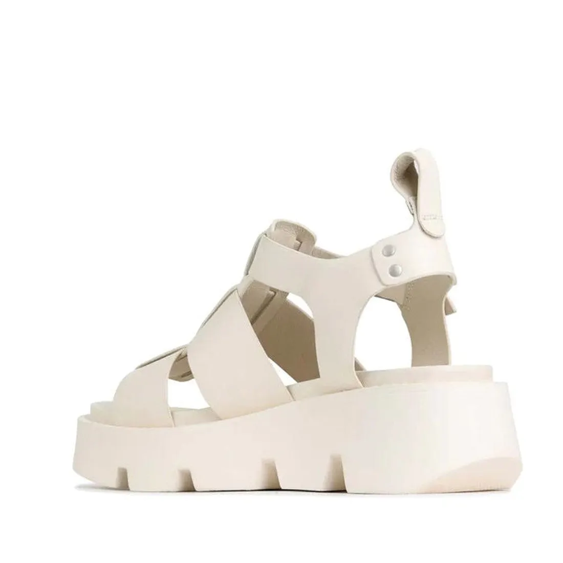 EOS Womens Kailan Platform Chunky Leather Sandal Bone