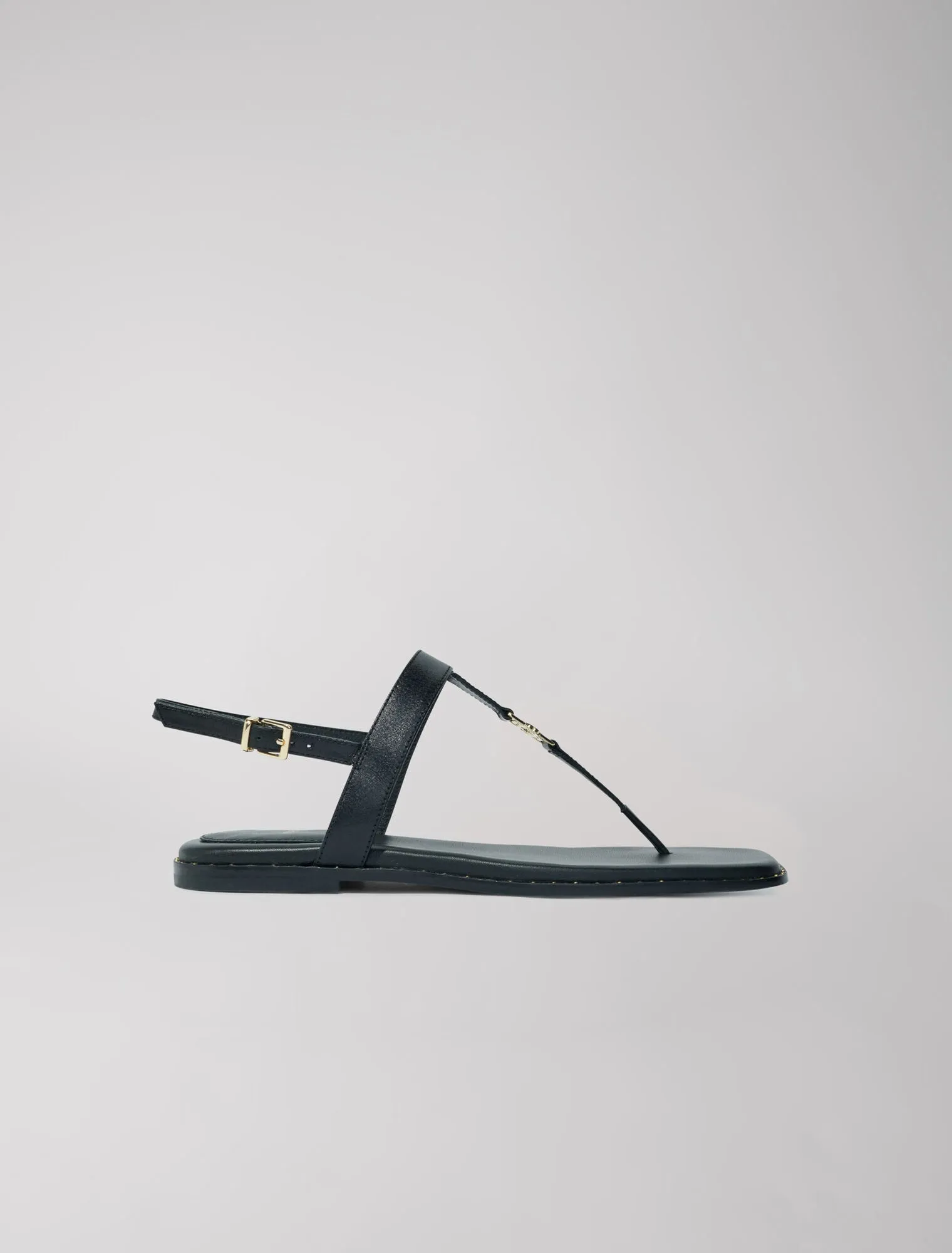 Flat leather strap sandals