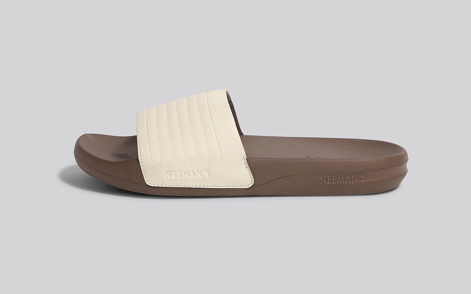 FootBed Slides for Men : Ivory Brown