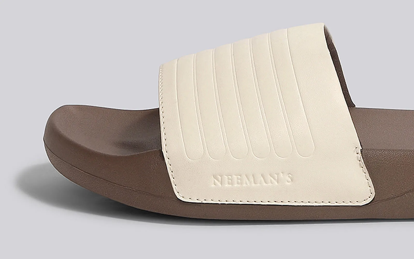 FootBed Slides for Men : Ivory Brown