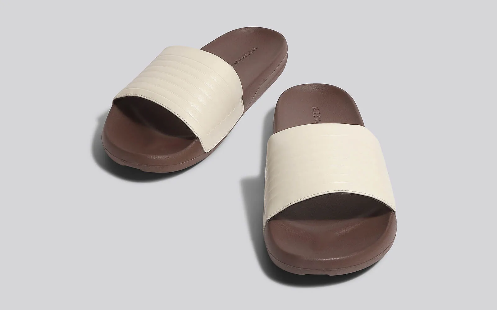 FootBed Slides for Men : Ivory Brown