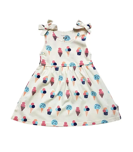 Ice Cream Bow Knot Shoulder Dress