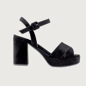 Jane Galland Black Suede Platform Sandals