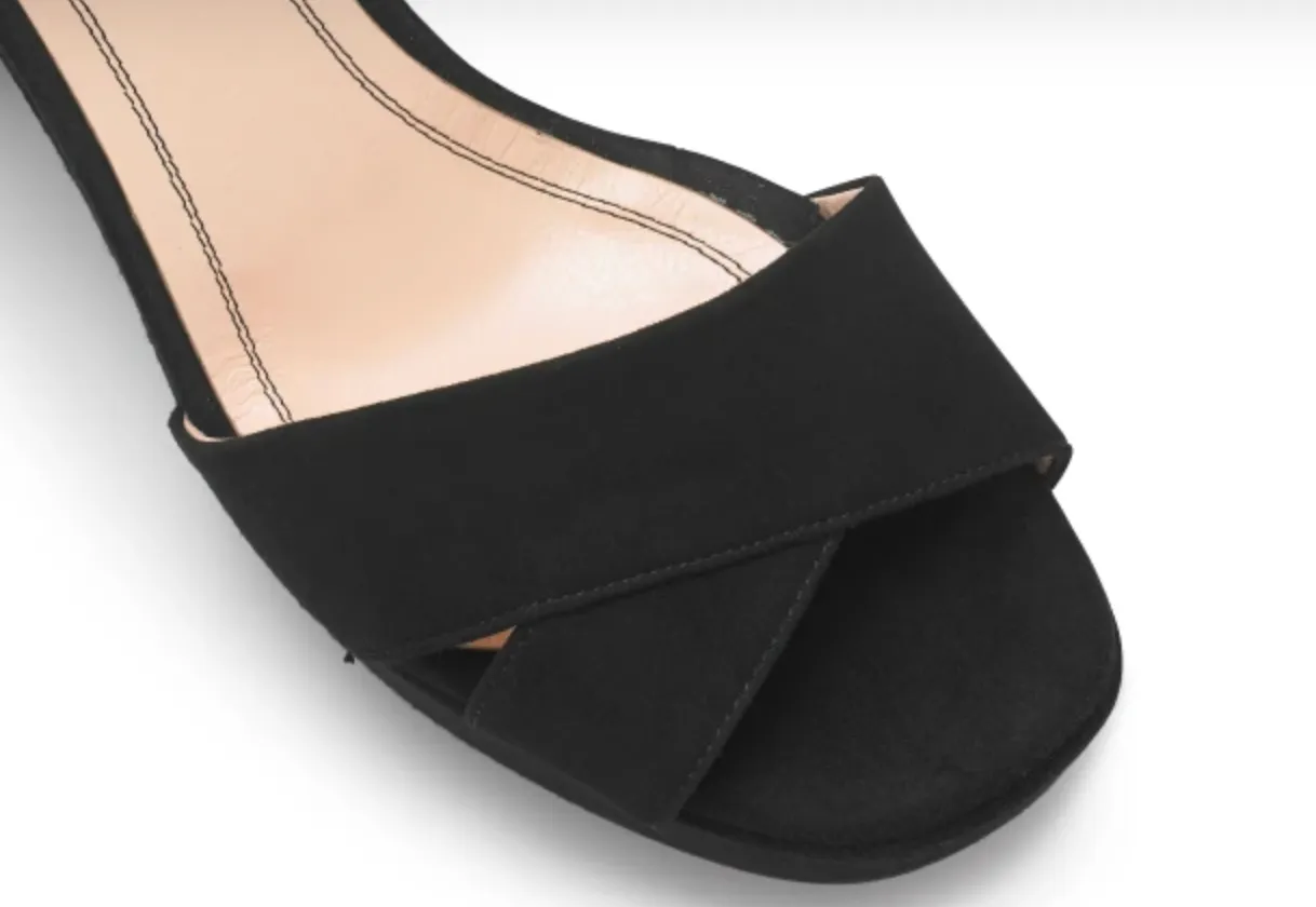 Jane Galland Black Suede Platform Sandals