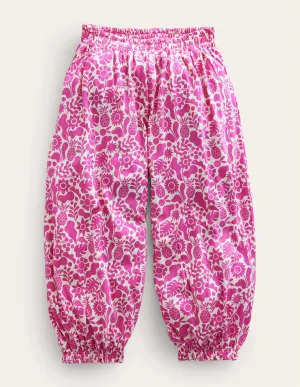 Jersey Harem Trousers-Amazing Pink Holiday Floral