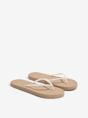 LUNA BLU Beige Solid Flip-Flop