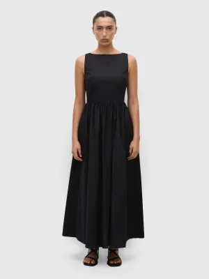 MATTEAU Tie Back Midi Dress Black