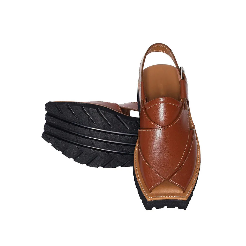 Mikaal C2 Mens Cowhide Rugged Leather Sandals Peshawari Chappal