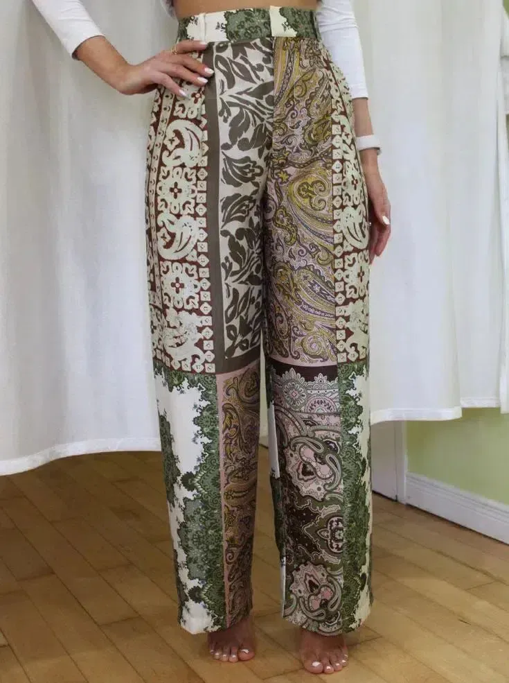 Rivona – Artistic print – Boho patchwork pants