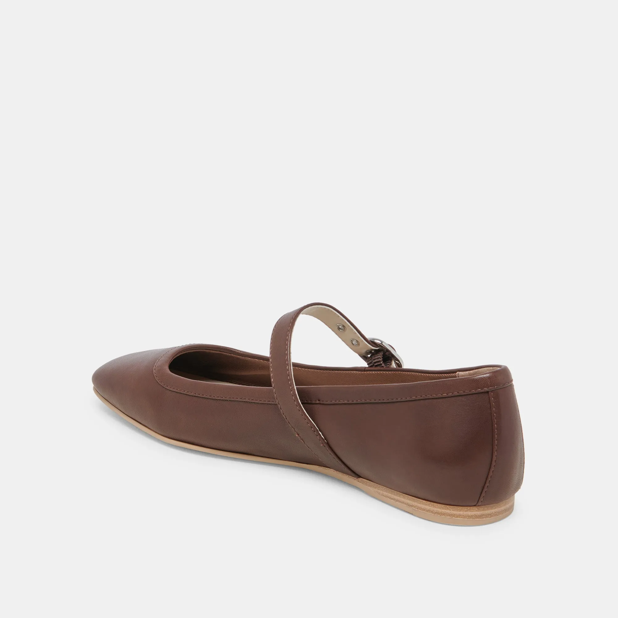 RODNI BALLET FLATS DK BROWN LEATHER