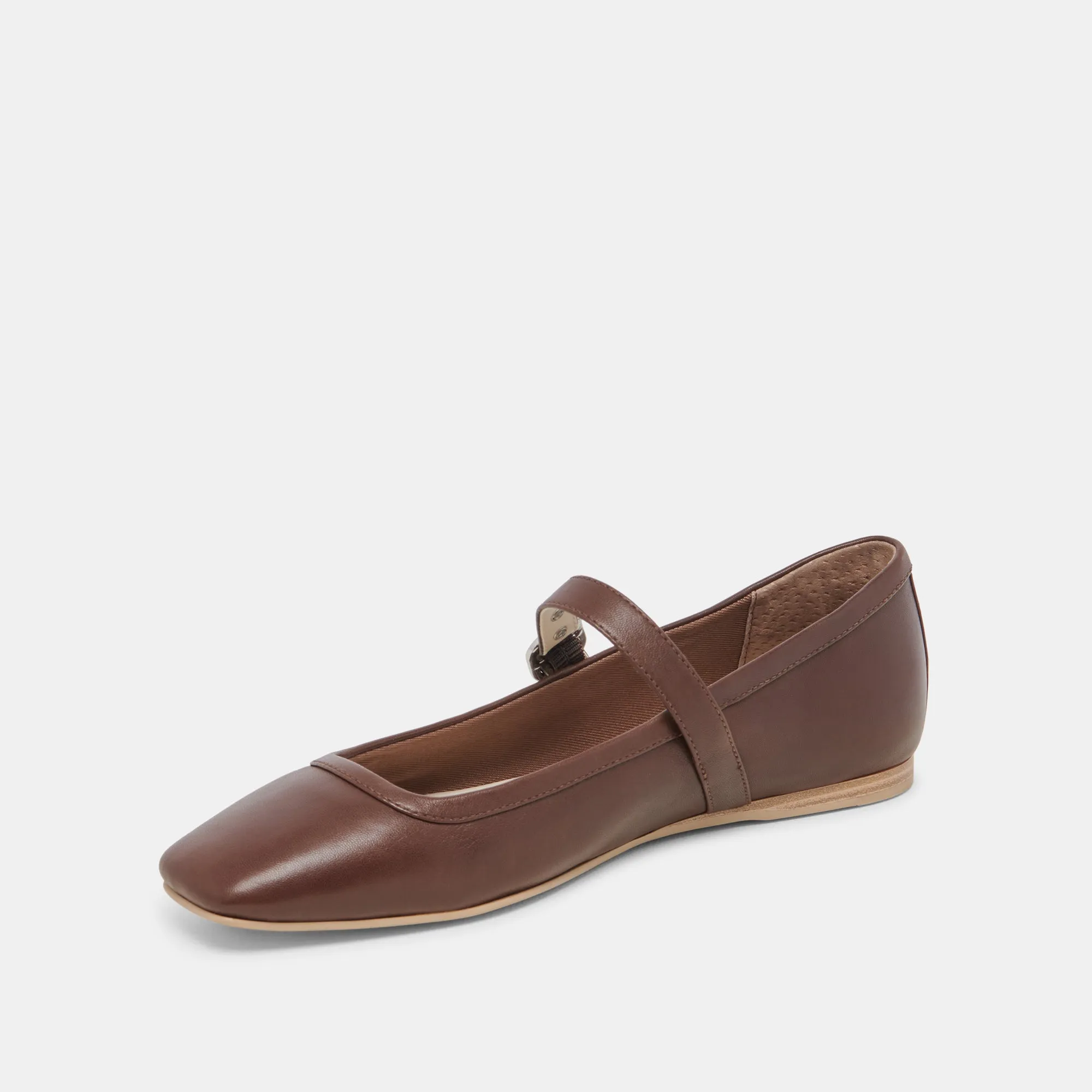 RODNI BALLET FLATS DK BROWN LEATHER