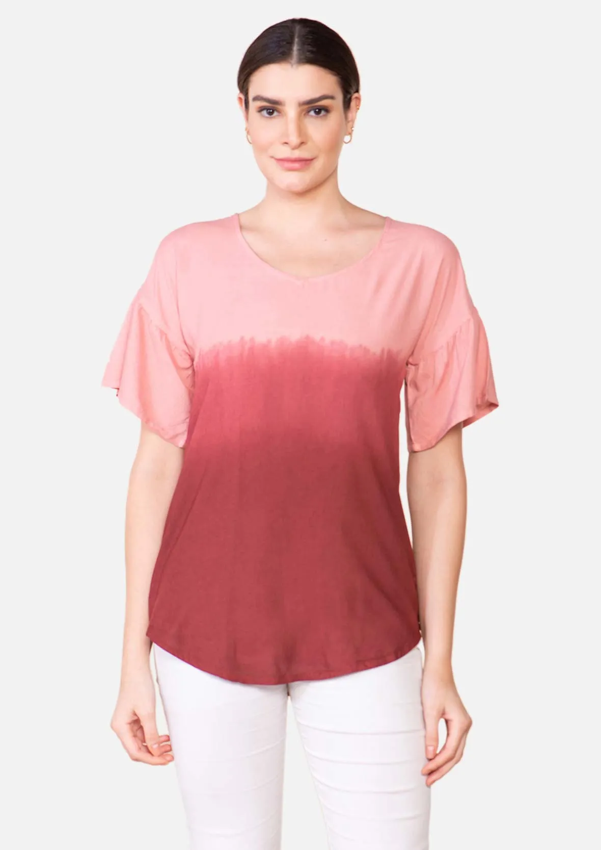 Round Neck Ombre Top