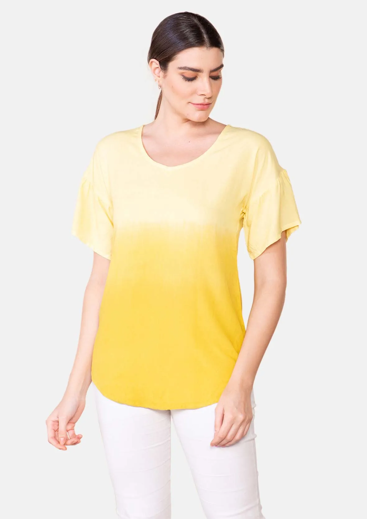 Round Neck Ombre Top