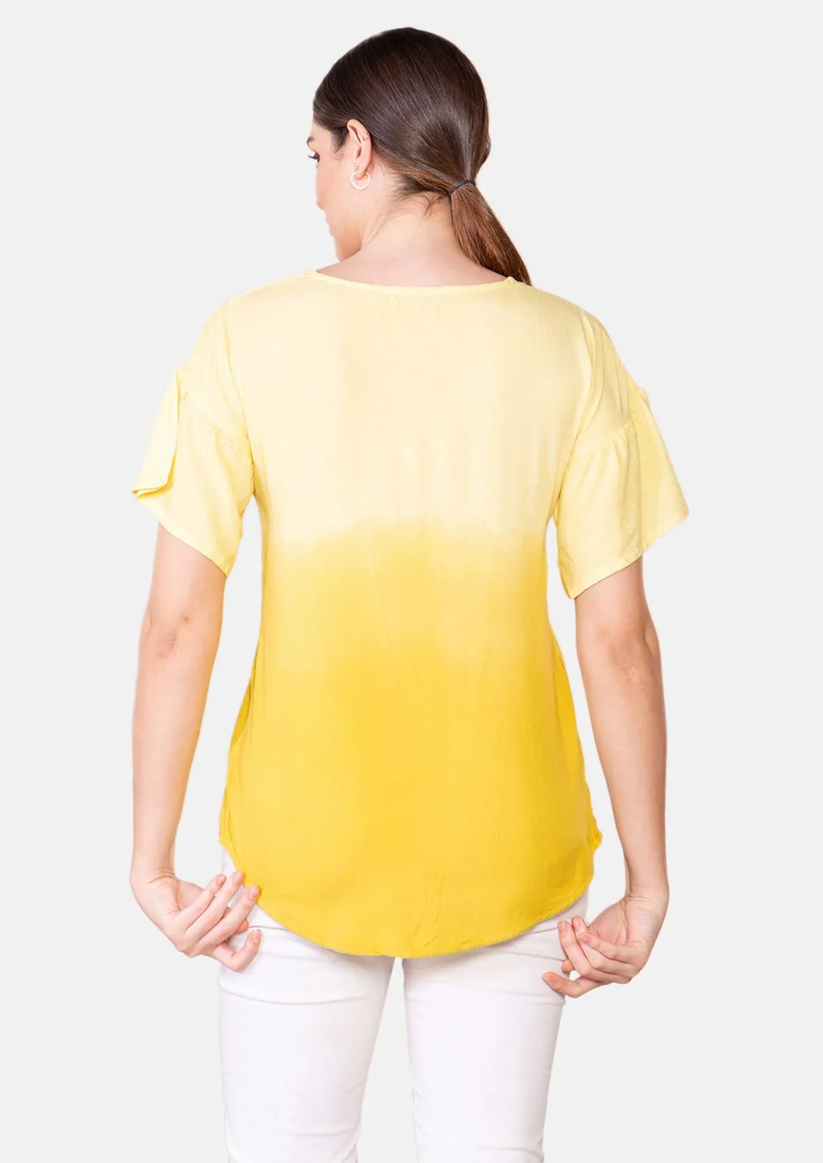 Round Neck Ombre Top