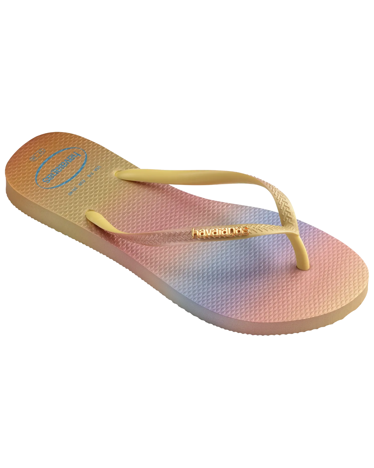 Slim Gradient Sunset Flip Flops in Yellow Pixel