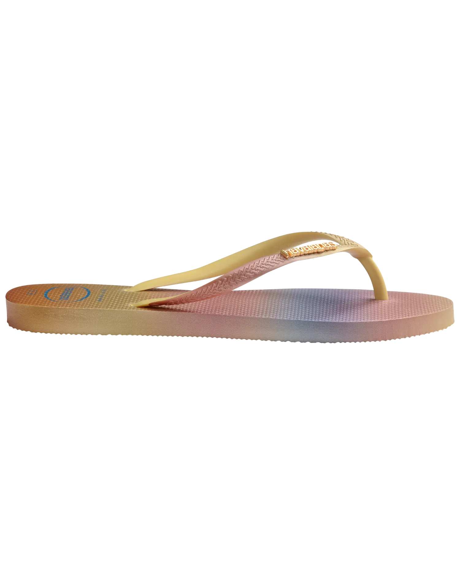 Slim Gradient Sunset Flip Flops in Yellow Pixel