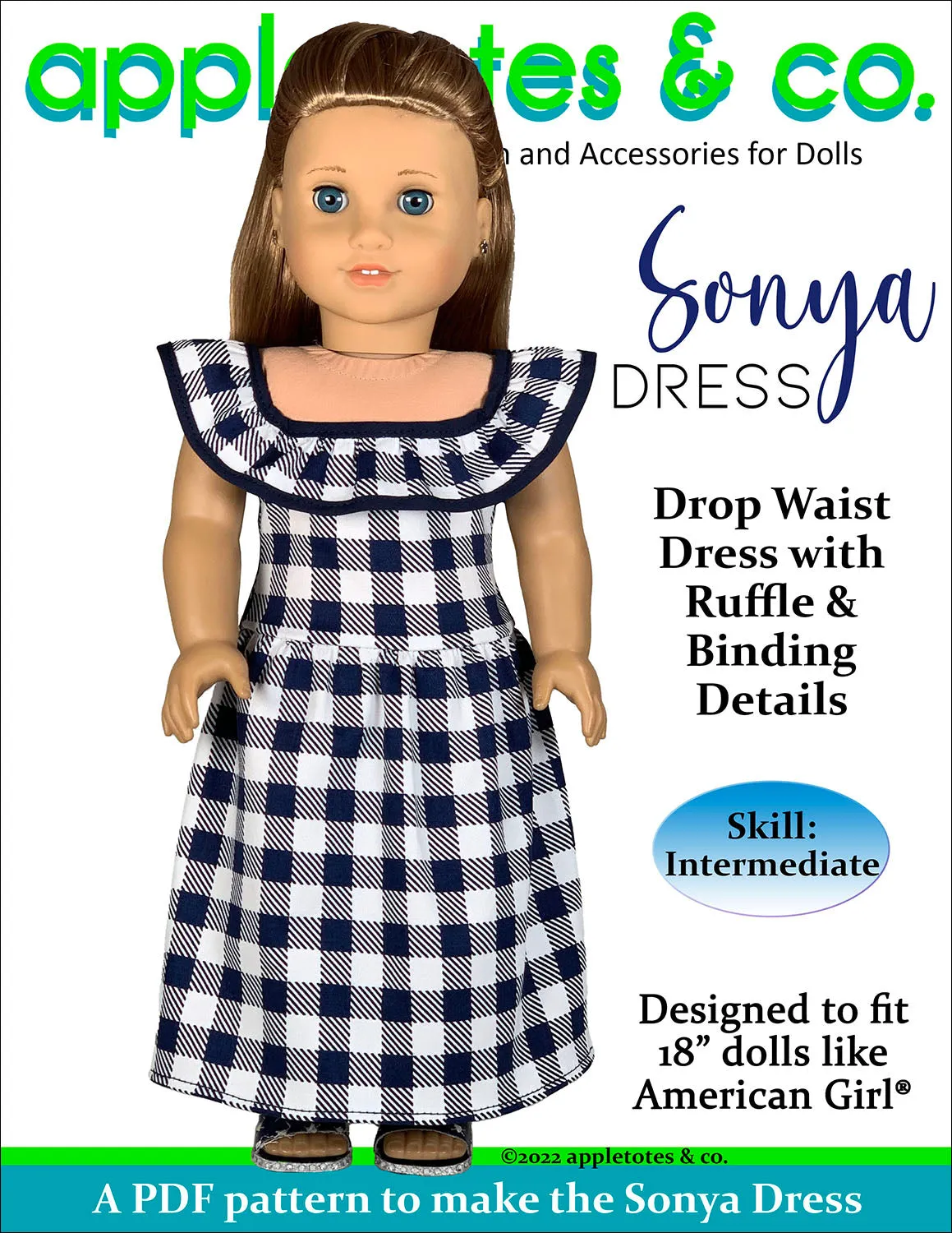 Sonya Dress 18 Inch Doll Sewing Pattern