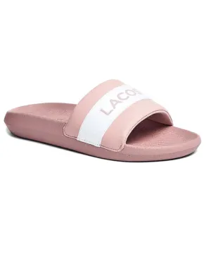 Women's Lacoste Croco Slides (Light Pink)