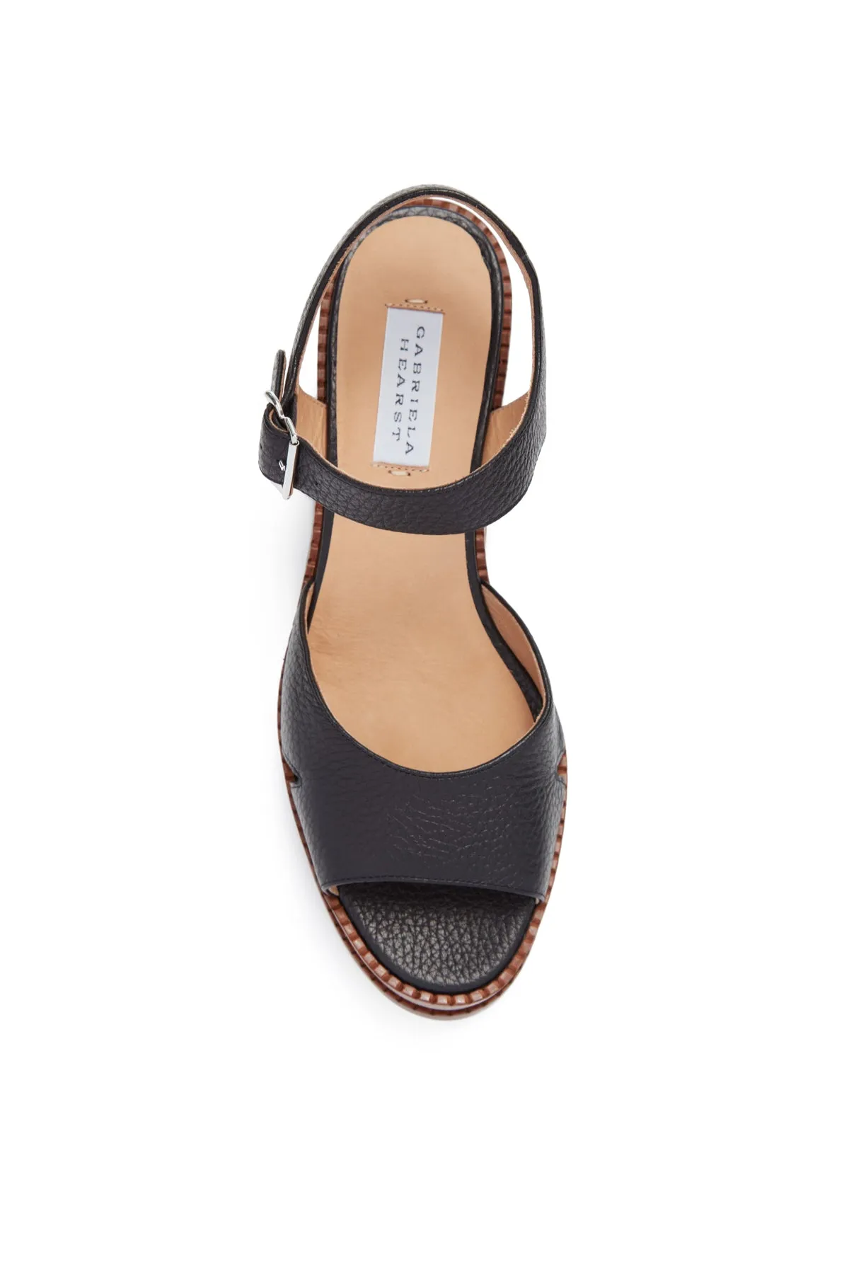 Zuri Platform Sandal in Black Textured Leather